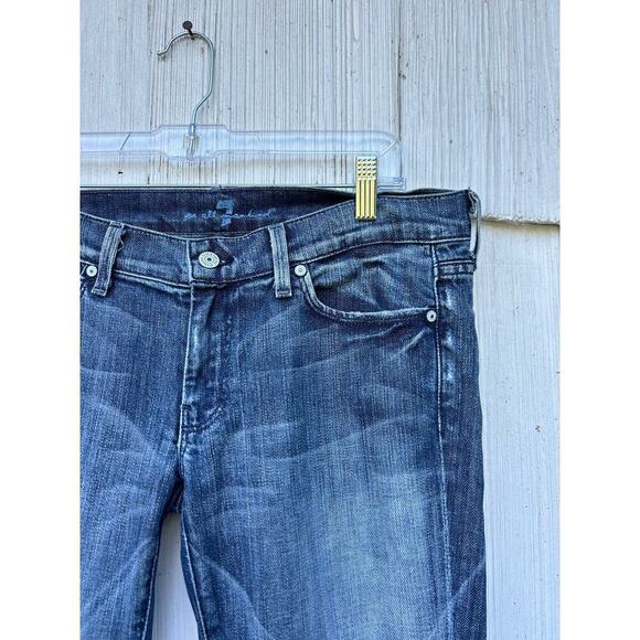 7 for all Mankind‎ Blue Straight Leg Denim Jeans Cotton Blend Stretch Size 29 - Picture 2 of 10